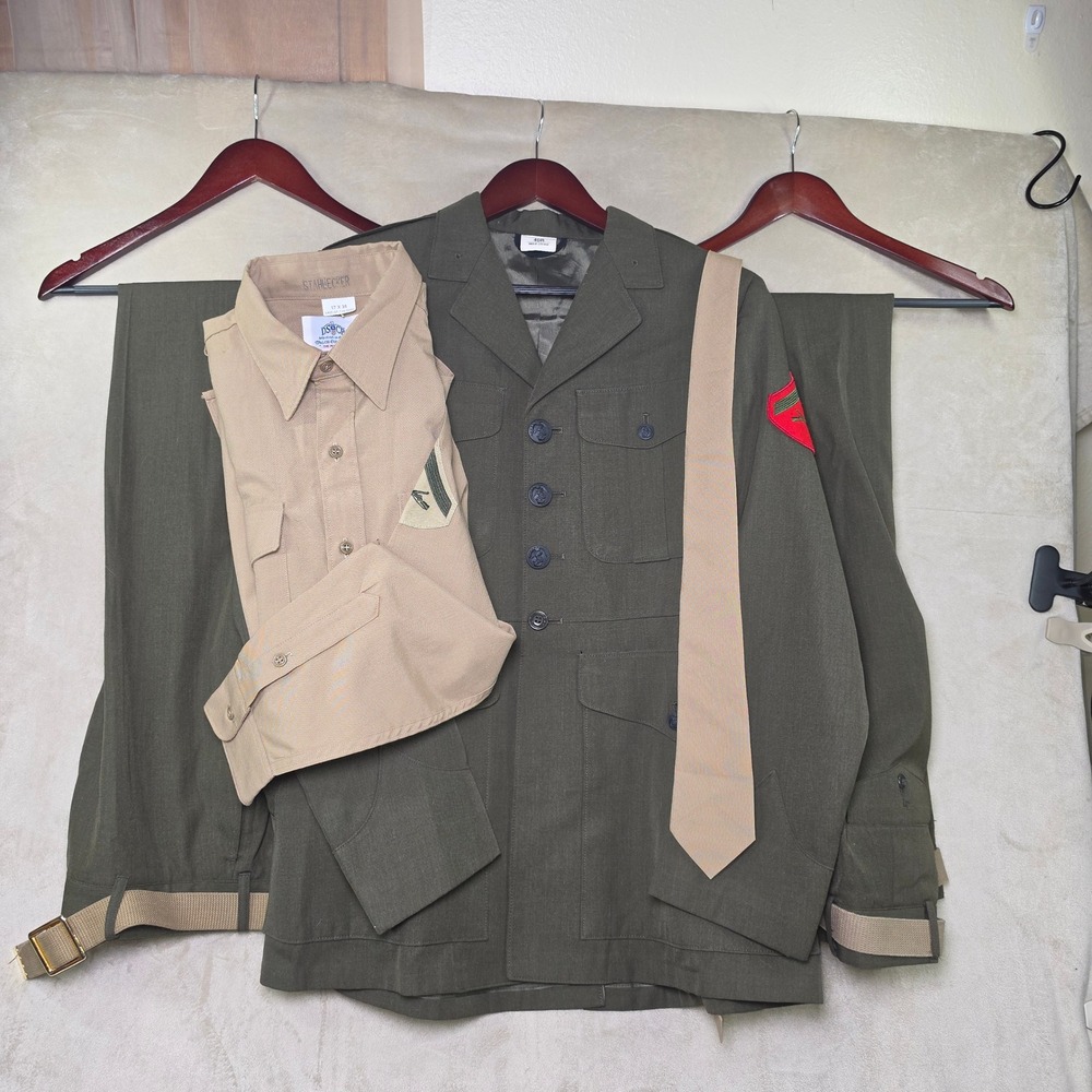 USMC Service Alpha Uniform Set 1 Jacket 1 shirt 2 pants 2 belts 1 tie